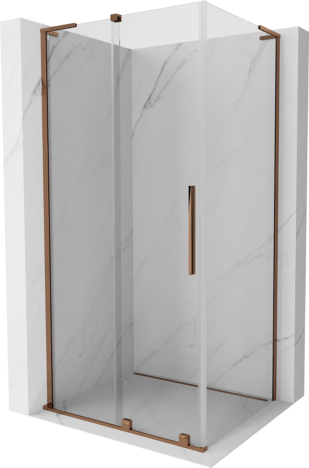 Mexen Velar L kabina prysznicowa rozsuwana 120 x 80 cm, transparent, różowe złoto - 871-120-080-03-60